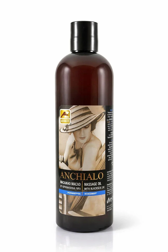 ANCHIALO Black Sea Lye Massage Oil with Rosemary, 350 ml