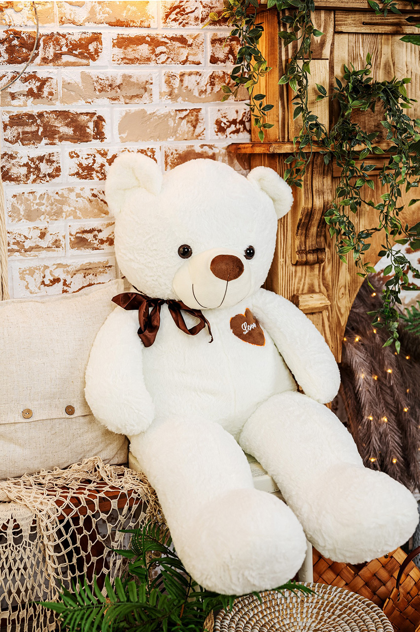 Плюшено мече, 120 см, AZIMUTH / АЗИМУТ Plush Bear Polar White