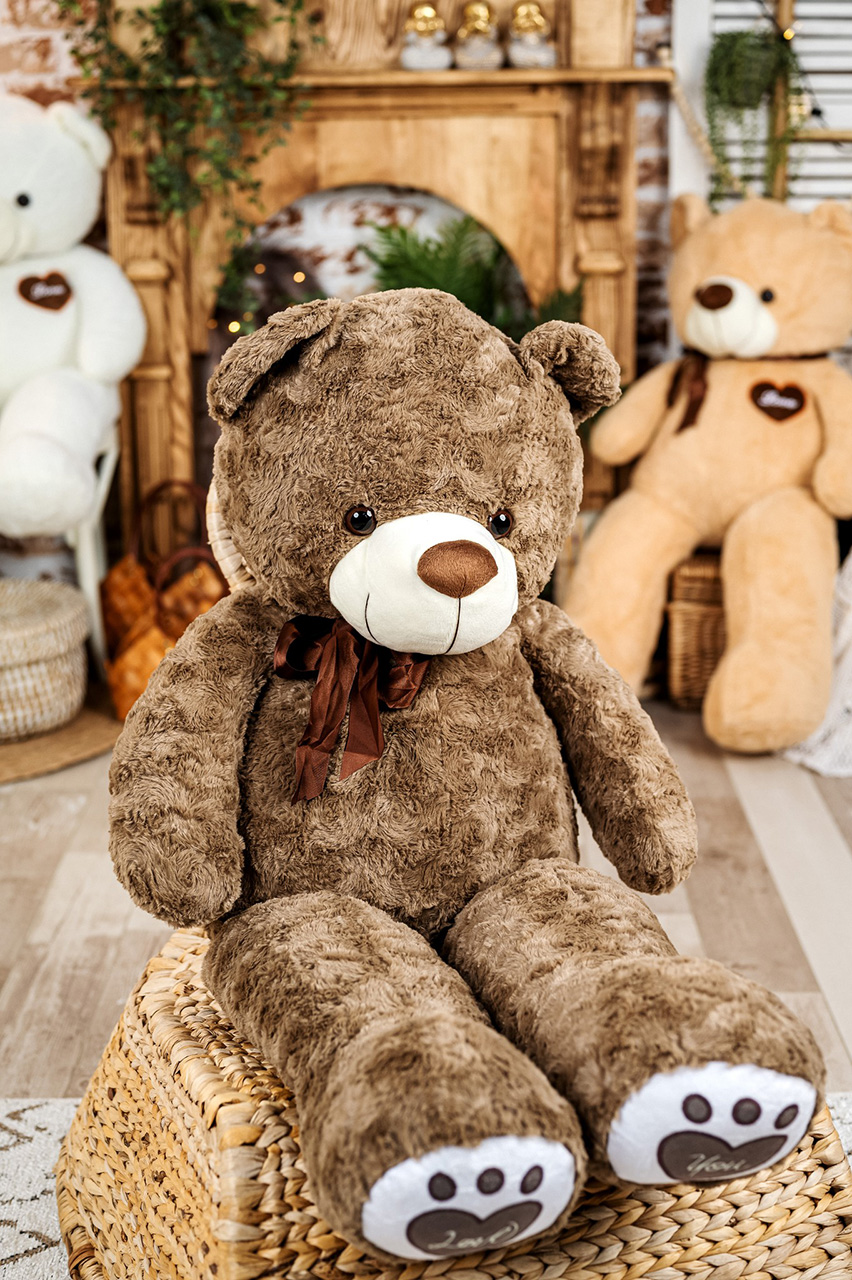 Плюшено мече, 120 см, AZIMUTH / АЗИМУТ Plush Bear Grizzy Light Brown