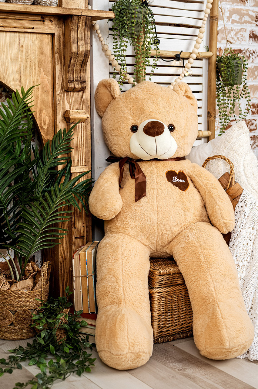 Плюшено мече, 120 см, AZIMUTH / АЗИМУТ Plush Bear Polar Light Brown