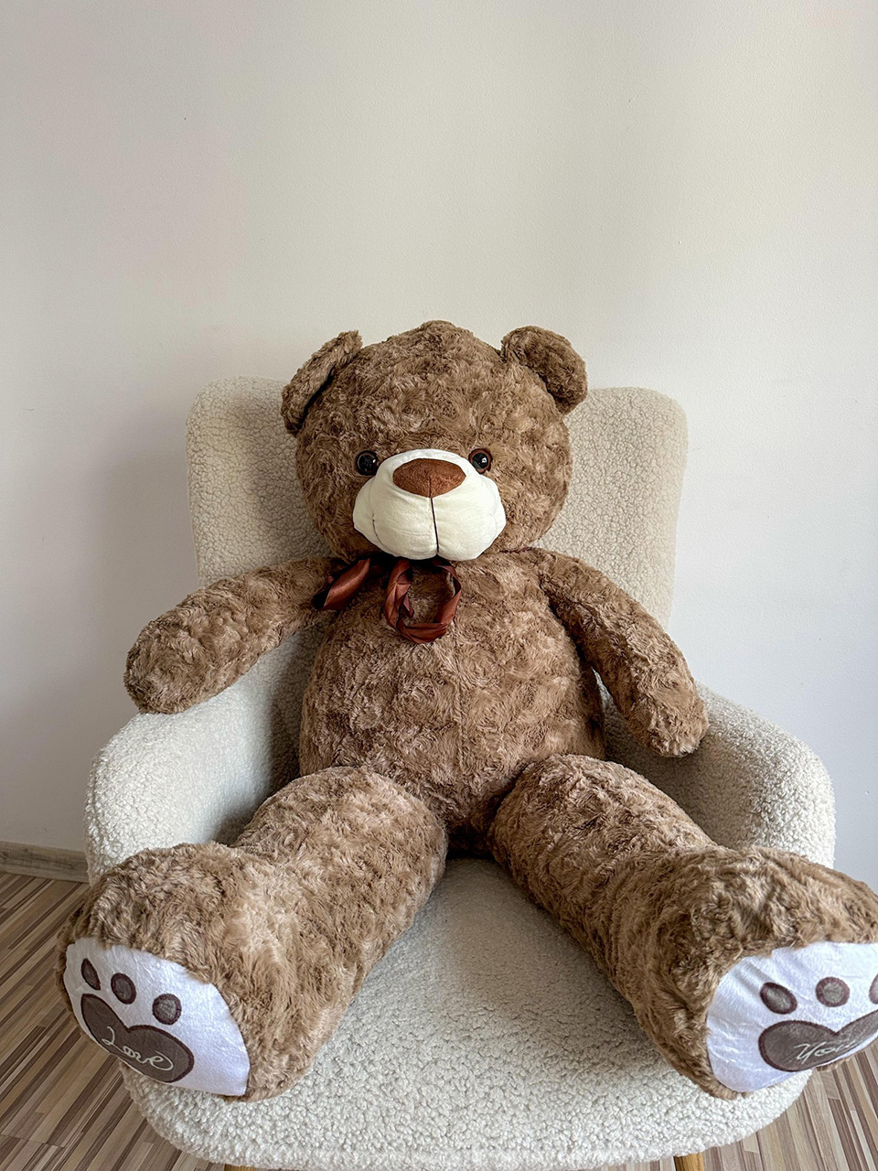 Плюшено мече, 120 см, AZIMUTH / АЗИМУТ Plush Bear Grizzy Light Brown