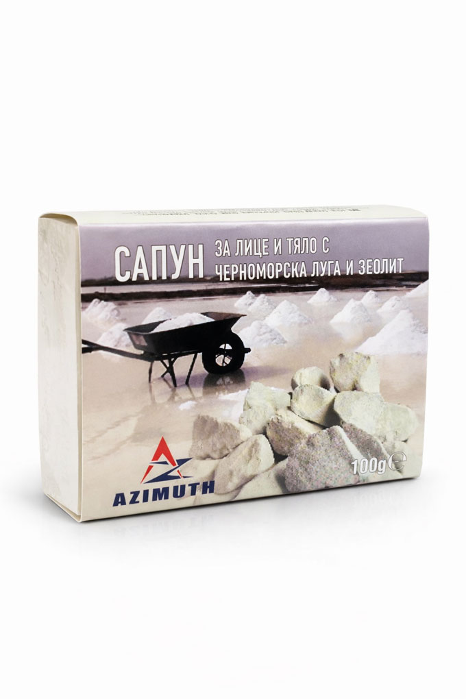 Сапун за тяло с черноморска луга и зеолит, 100 гр, AZIMUTH / АЗИМУТ
